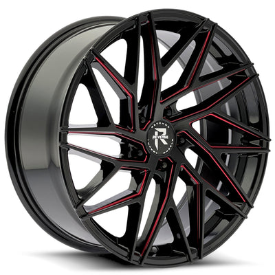 Revenge Luxury RL-102 Black Red Milled Wheel