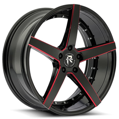 Revenge Luxury RL-103 Black Red Milled Wheel