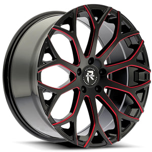 Revenge Luxury RL-105 Black Red wheel