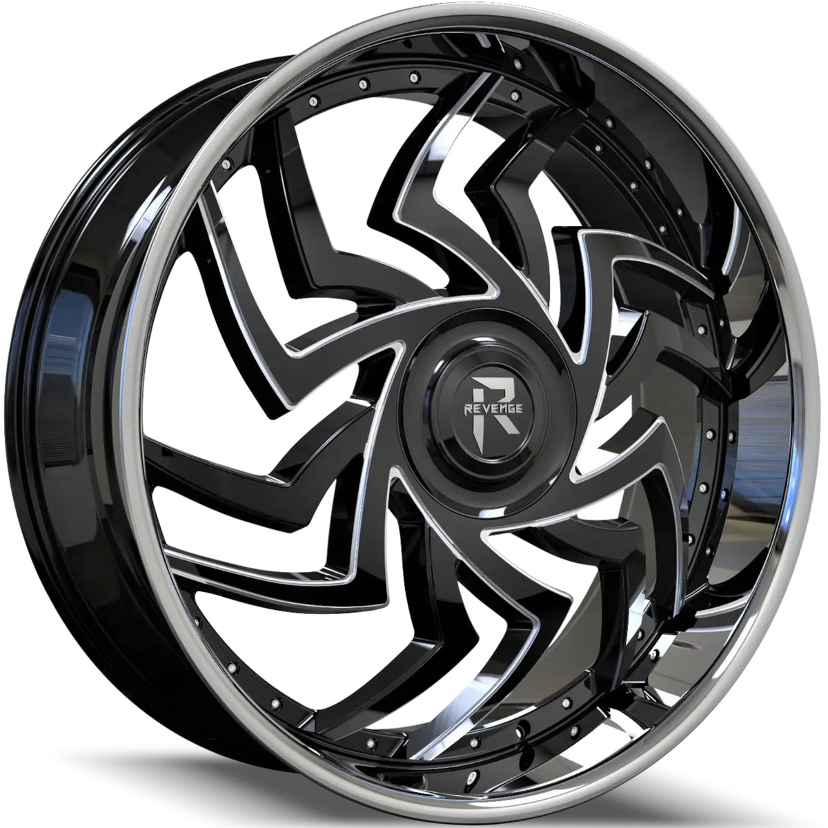 Revenge Luxury RL-107 Black Milled Wheel