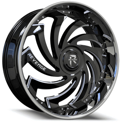 Revenge Luxury RL-108 Black Milled Wheel