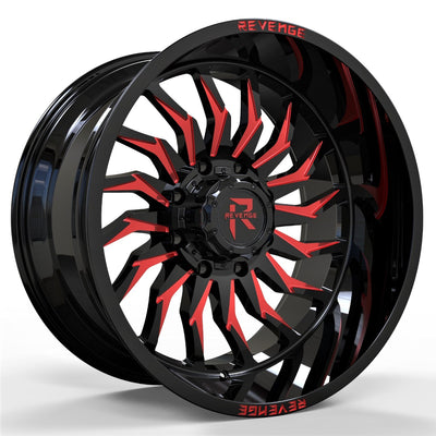 Revenge Offroad RV-204 Black Red Milled Wheel