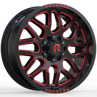 Revenge Offroad RV-206 Black Red Milled Wheel