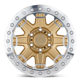 Black Rhino RIFT BEADLOCK 17x8.5 -38 Matte Gold with Machined Ring   truck wheel