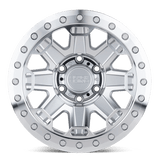 Black Rhino RIFT BEADLOCK 17x8.5 0 Silver with Mirror Face & Machined Ring   truck wheel