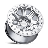 Black Rhino RIFT BEADLOCK 17x8.5 0 Silver with Mirror Face & Machined Ring   truck wheel