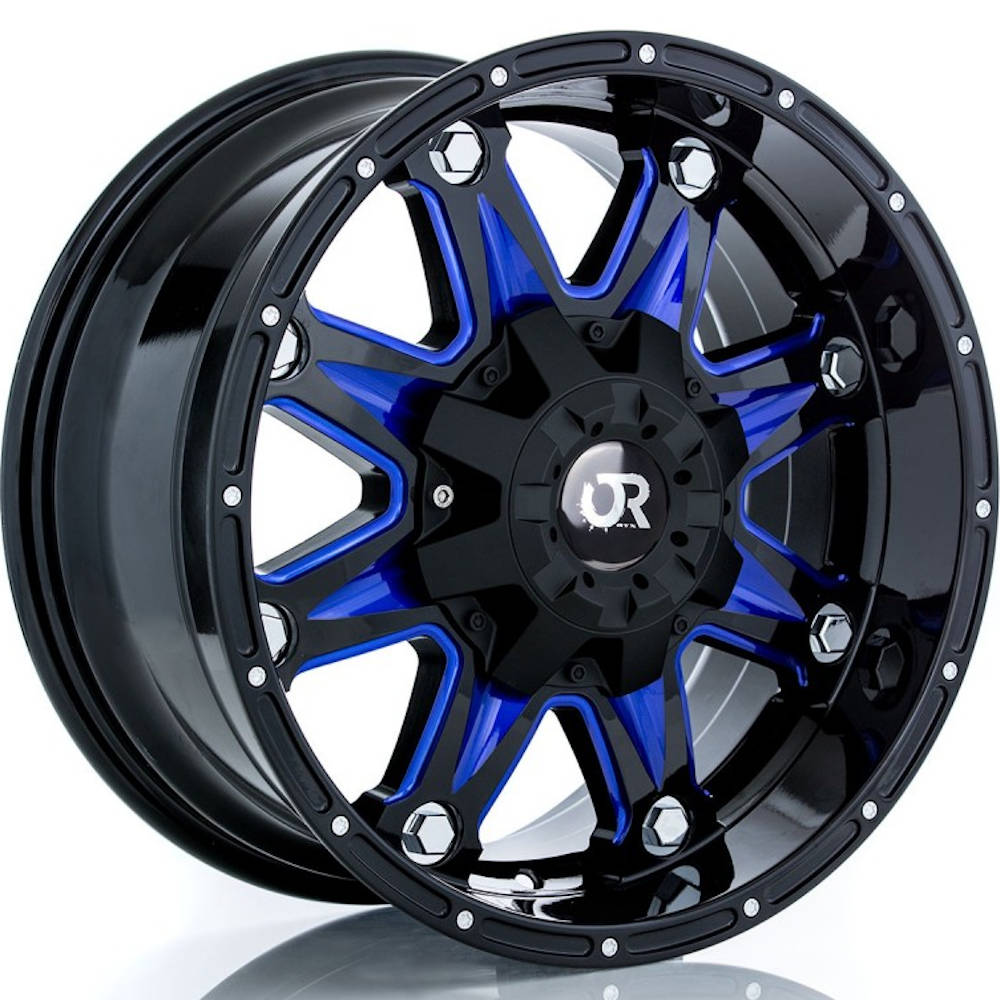 RTX Offroad Spine Black Blue Milled Wheel