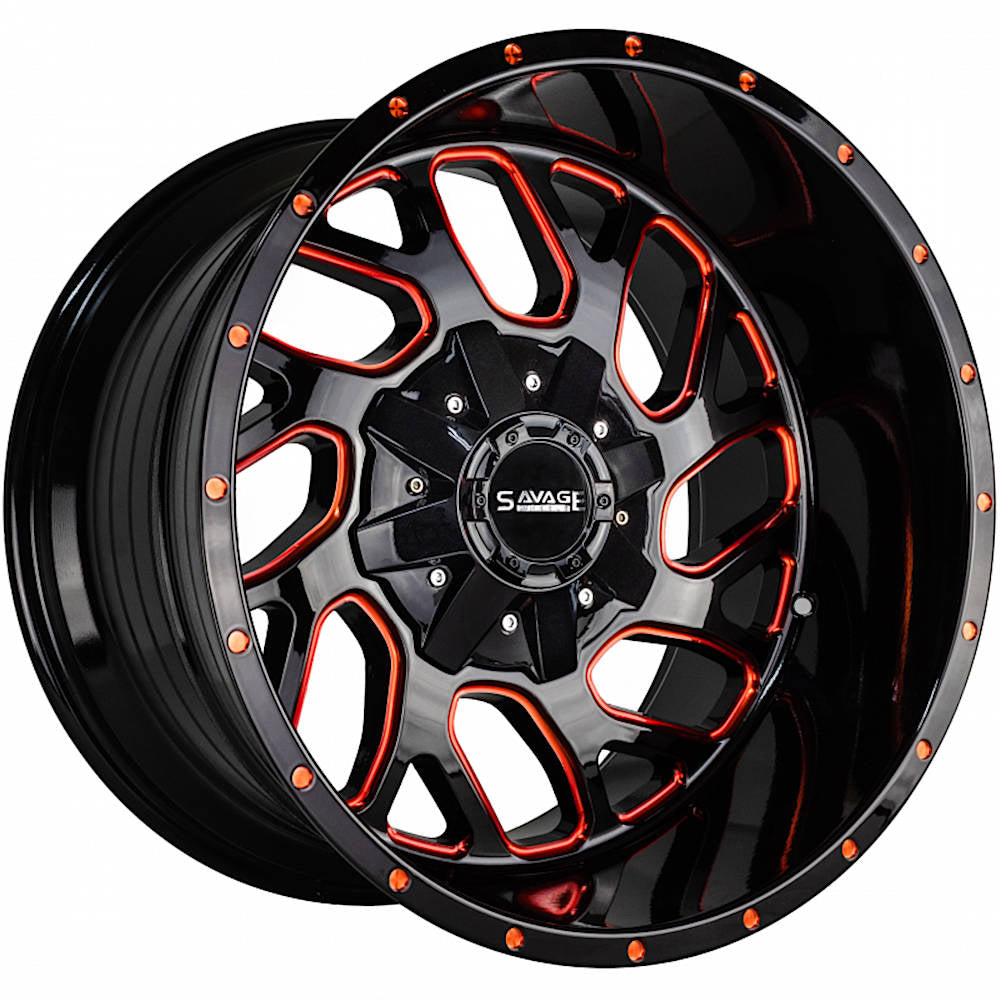 Savage Offroad SA01 Black Red Milled Wheel