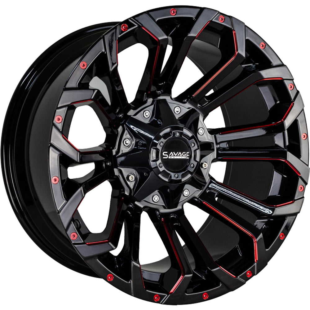Savage Offroad SA13 Black Red Milled Wheel