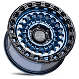 Black Rhino Sentinel 17x8.5 -10 Cobalt Blue with a Black Simulated Beadlock   truck wheel