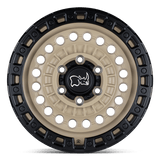 Black Rhino Sentinel 17x8.5 -10 Desert Sand (Bronze) with a Black Simulated Beadlock   truck wheel