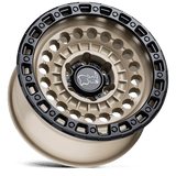 Black Rhino Sentinel 17x8.5 -10 Desert Sand (Bronze) with a Black Simulated Beadlock   truck wheel