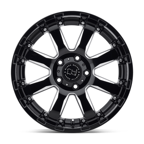Black Rhino SIERRA 20x9 +12 Gloss Black with Milled Spokes