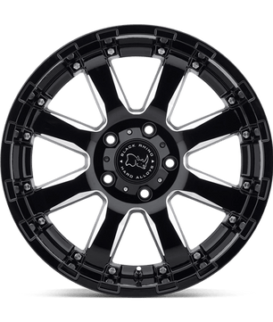 Black Rhino Sierra 17x9 +12 Gloss Black with Milled Spoke Windows