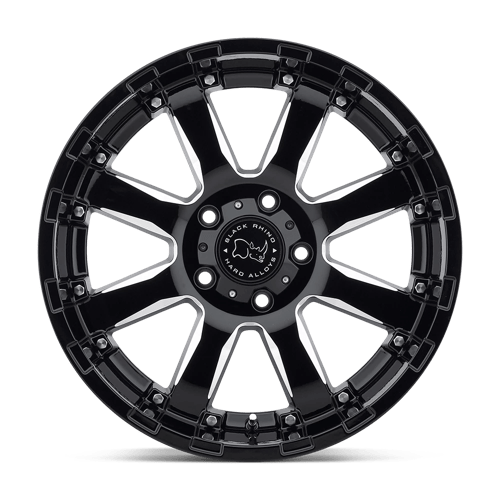 Black Rhino Hard Alloys SIERRA 20x9 +12 Gloss Black with Milled Spokes