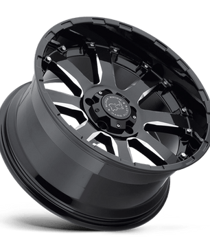Black Rhino Hard Alloys SIERRA 20x9 +12 Gloss Black with Milled Spokes