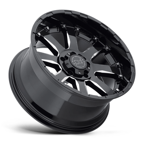 Black Rhino Hard Alloys SIERRA 20x9 +12 Gloss Black with Milled Spokes