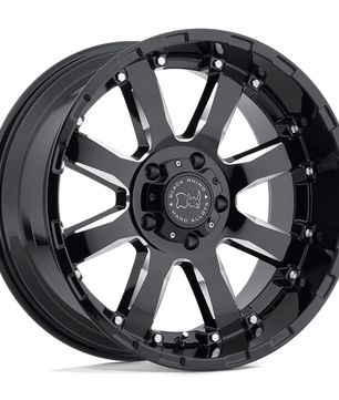 Black Rhino Hard Alloys SIERRA 20x9 +12 Gloss Black with Milled Spokes