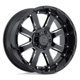Black Rhino Hard Alloys SIERRA 20x9 +12 Gloss Black with Milled Spokes