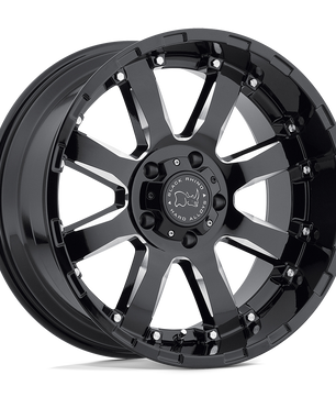 Black Rhino Hard Alloys SIERRA 20x9 +12 Gloss Black with Milled Spokes