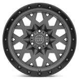 Black Rhino SPROCKET 17x9.5 -18mm Matte Gunmetal with Black Ring