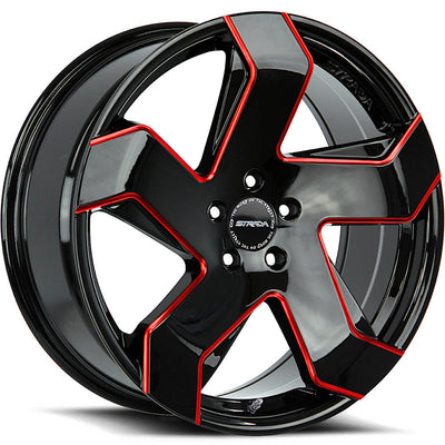 Strada Coltello Black Red Milled Wheel