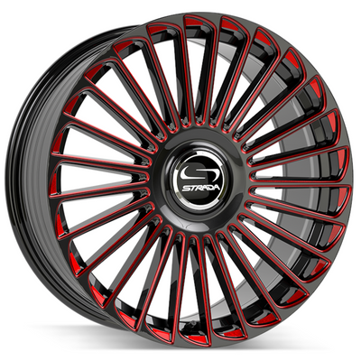 Strada Martello Black Red Milled Wheel
