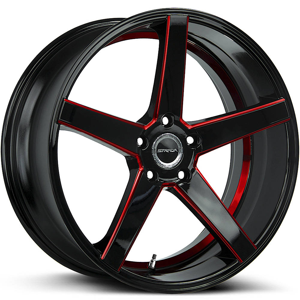 Strada Perfetto Black Red Milled Wheel