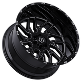 TIS 544B Gloss Black Wheel - angled view