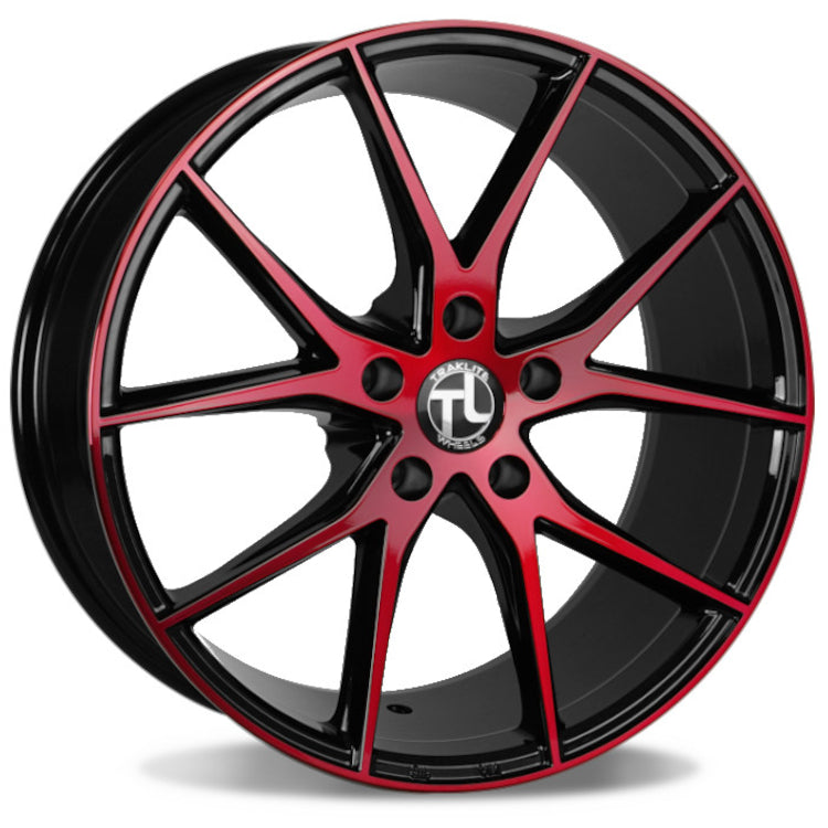 Traklite Wheels Aero Black Red Machined Wheel