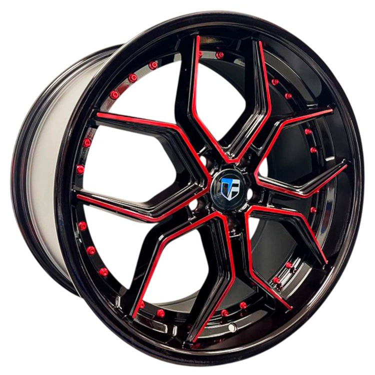 Truform TF-107 Black Red Machined Wheel