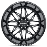 Black Rhino TWISTER 22x14 -76mm Gloss Black with Milled Spokes Directional