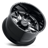 Black Rhino TWISTER 22x14 -76mm Gloss Black with Milled Spokes Directional