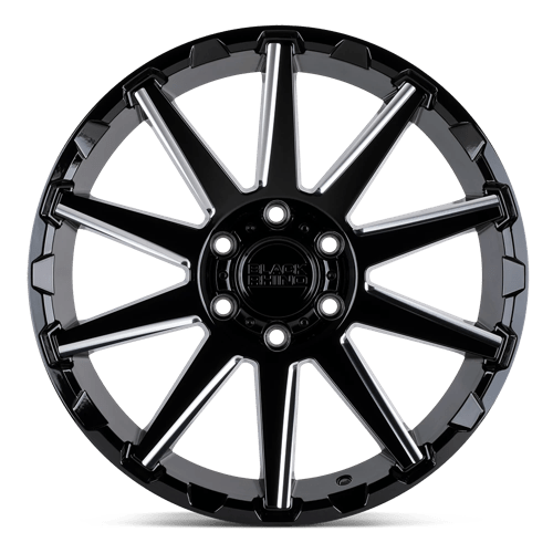 Black Rhino Typhoon 17x9.5 12mm Gloss Black With Milled Spokes – TFS Wheels