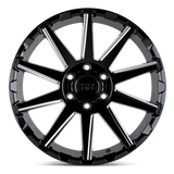 Black Rhino TYPHOON 17x9.5 -18mm Gloss Black with Milled Spokes