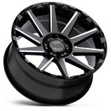 Black Rhino TYPHOON 18x9.5 +2mm Gloss Black with Milled Spokes