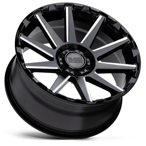 Black Rhino Typhoon 17x9.5 12mm Gloss Black With Milled Spokes – TFS Wheels