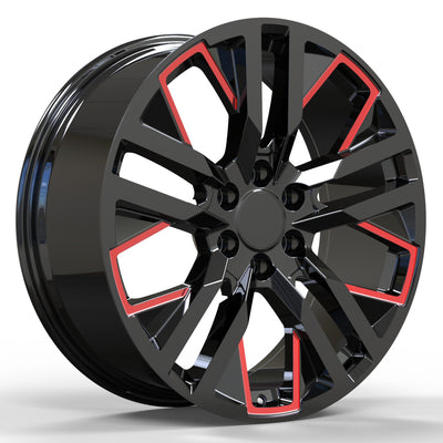 USA Replica 2106 Black Red Milled Wheel