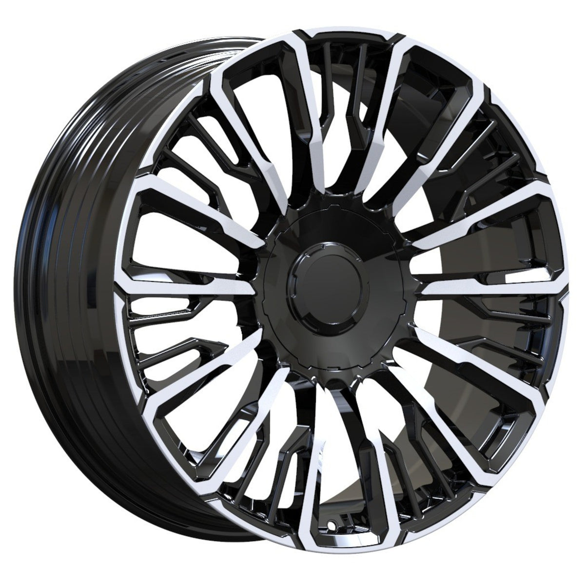 USA Replica 2408 Black Machined Wheel