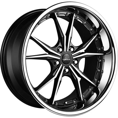 Vertini Dark Knight Black Machined Wheel