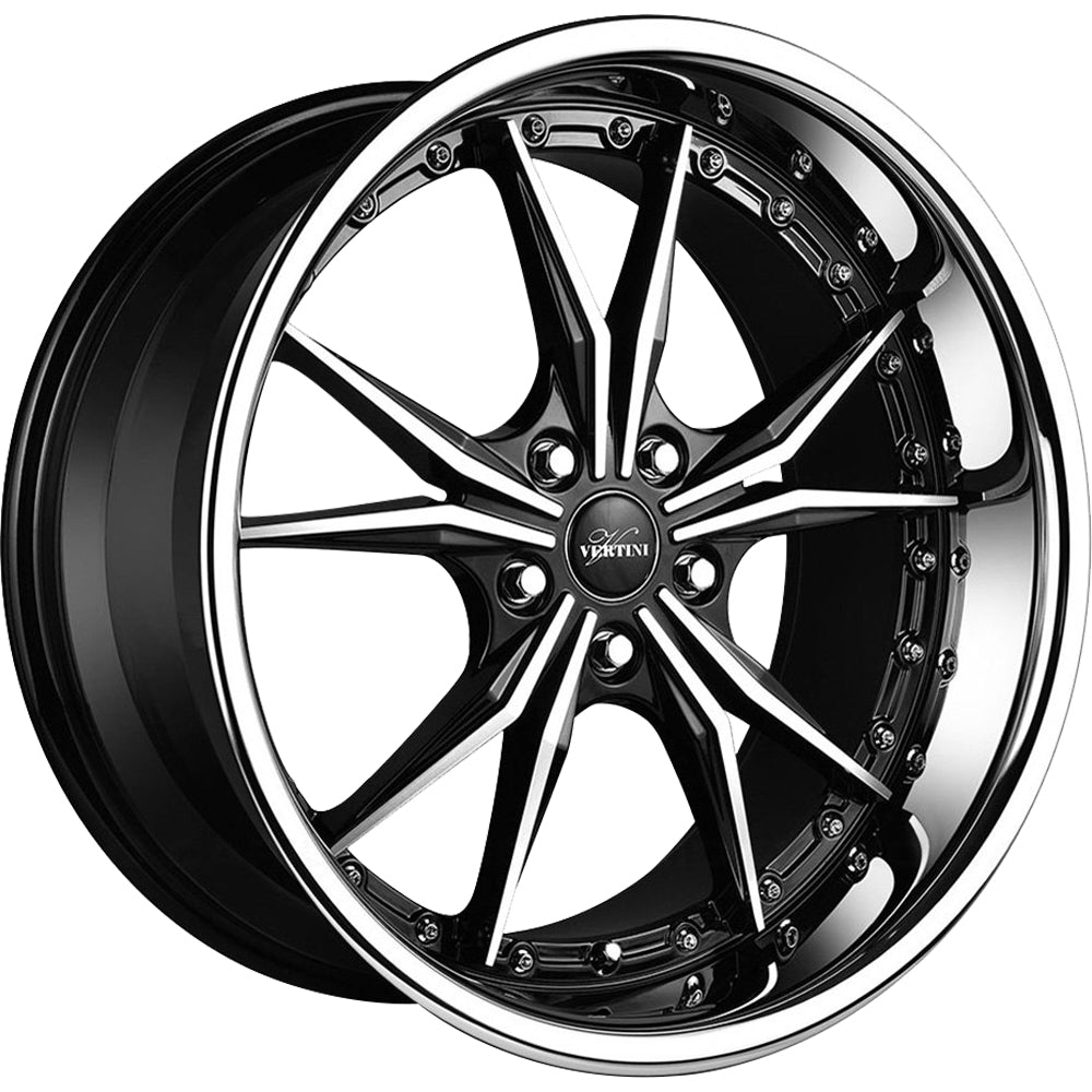 Vertini Dark Knight Black Machined Wheel