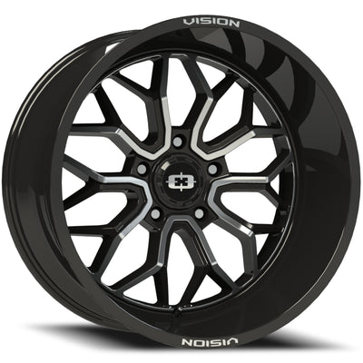 Vision Riot Black Machined Wheel