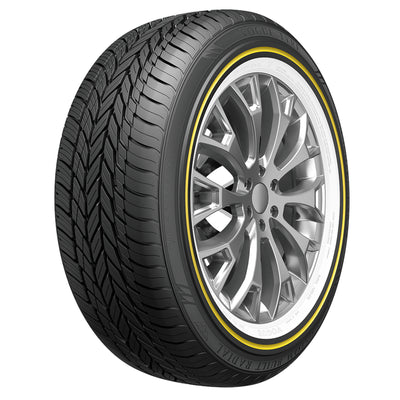 Vogue Custom Built Radial White and Gold Stripe Tire