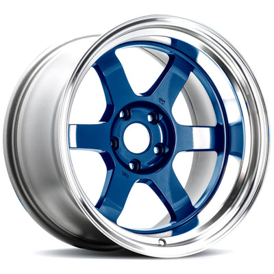 Volk TE37V Mk II Blue Machined Wheel