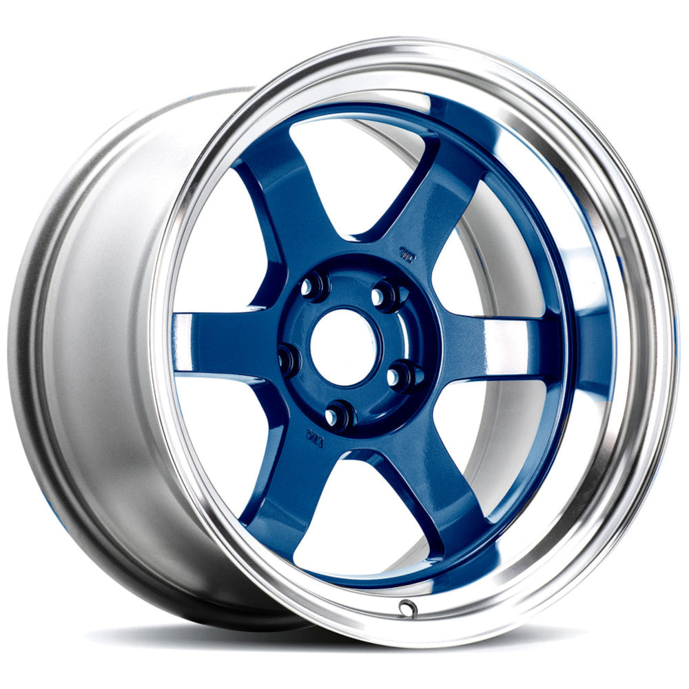 Volk TE37V Mk II Blue Machined Wheel