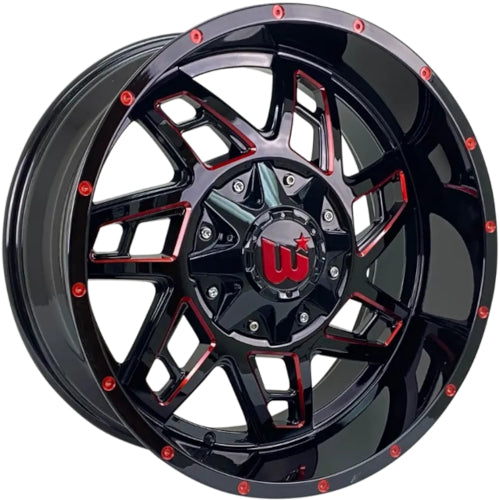 Wesrock Offroad Colt Black Red Milled Wheel