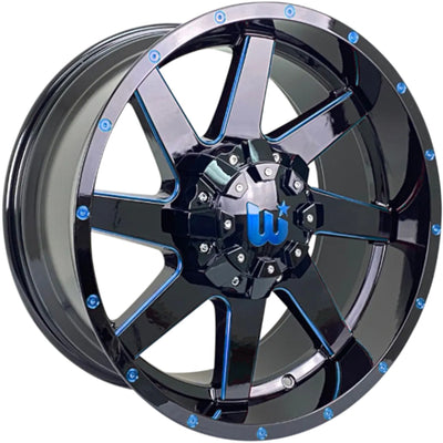 Wesrock Offroad Hunter Black Blue Milled Wheel