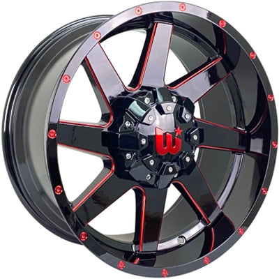 Wesrock Offroad Hunter Black Red Milled Wheel