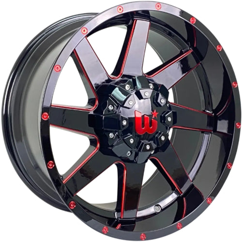 Wesrock Offroad Hunter Black Red Milled Wheel