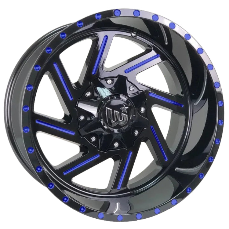 Western Off-Road Cactus Black Blue Milled Wheel